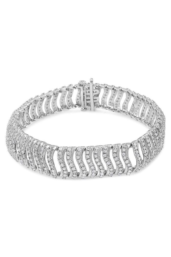 5.00 Cttw Round-Cut Diamond "S" Link Bracelet